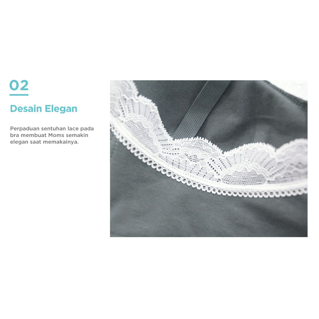 [PROMO] Mooimom Lace Wireless Maternity &amp; Nursing Bra Ibu Hamil &amp; Menyusui 93104