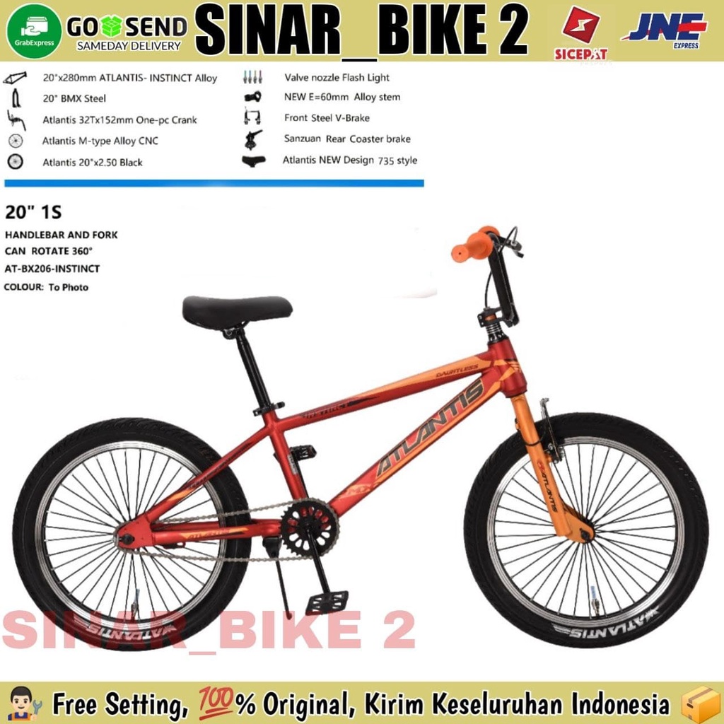 Sepeda Anak Laki BMX ATLANTIS INSTINCT 20 Inch Frame Alloy Torpedo