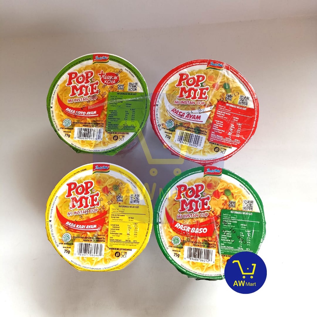 POP MIE CUP BESAR 75GR X ALL VARIAN - POPMIE CUP ALL VARIAN