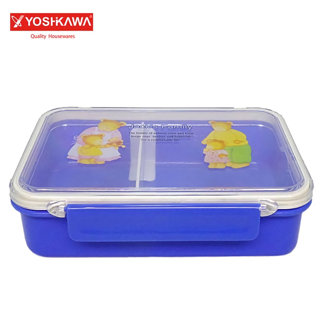 

YOSHIKAWA Tempat Makan 18 CM Sekat Lepas Pasang EVL-LB-02 Biru