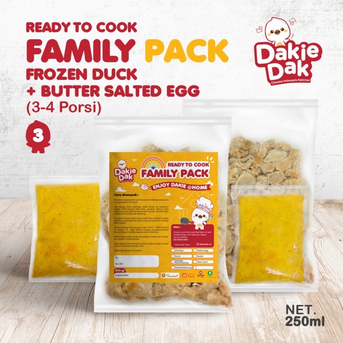 

Dakie Dak Family Pack Frozen Duck + Butter Salted Egg 250gr