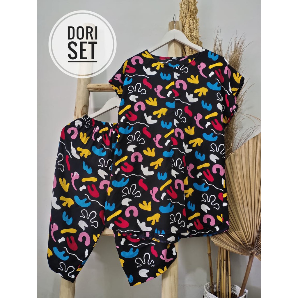 TERBARU  SET DORI | PAJAMAS PENDEK KATUN RAYON MURAH | PIYAMA PENDEK | BAJU TIDUR WANITA PENDEK