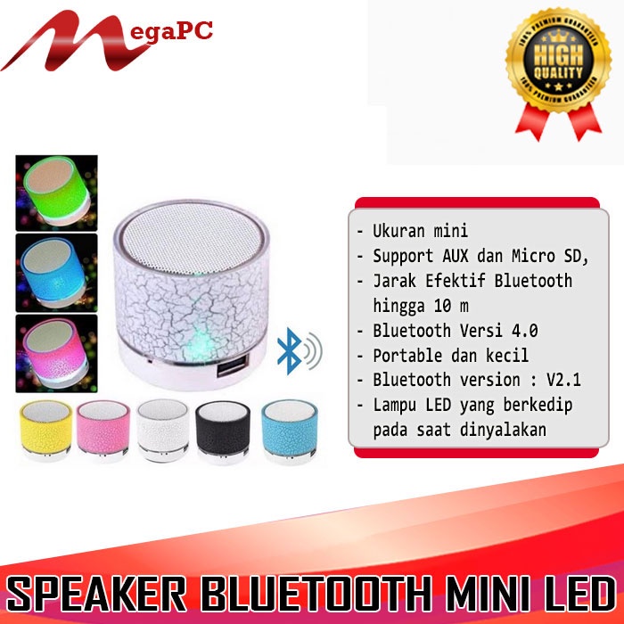 Speaker Bluetooth Mini LED