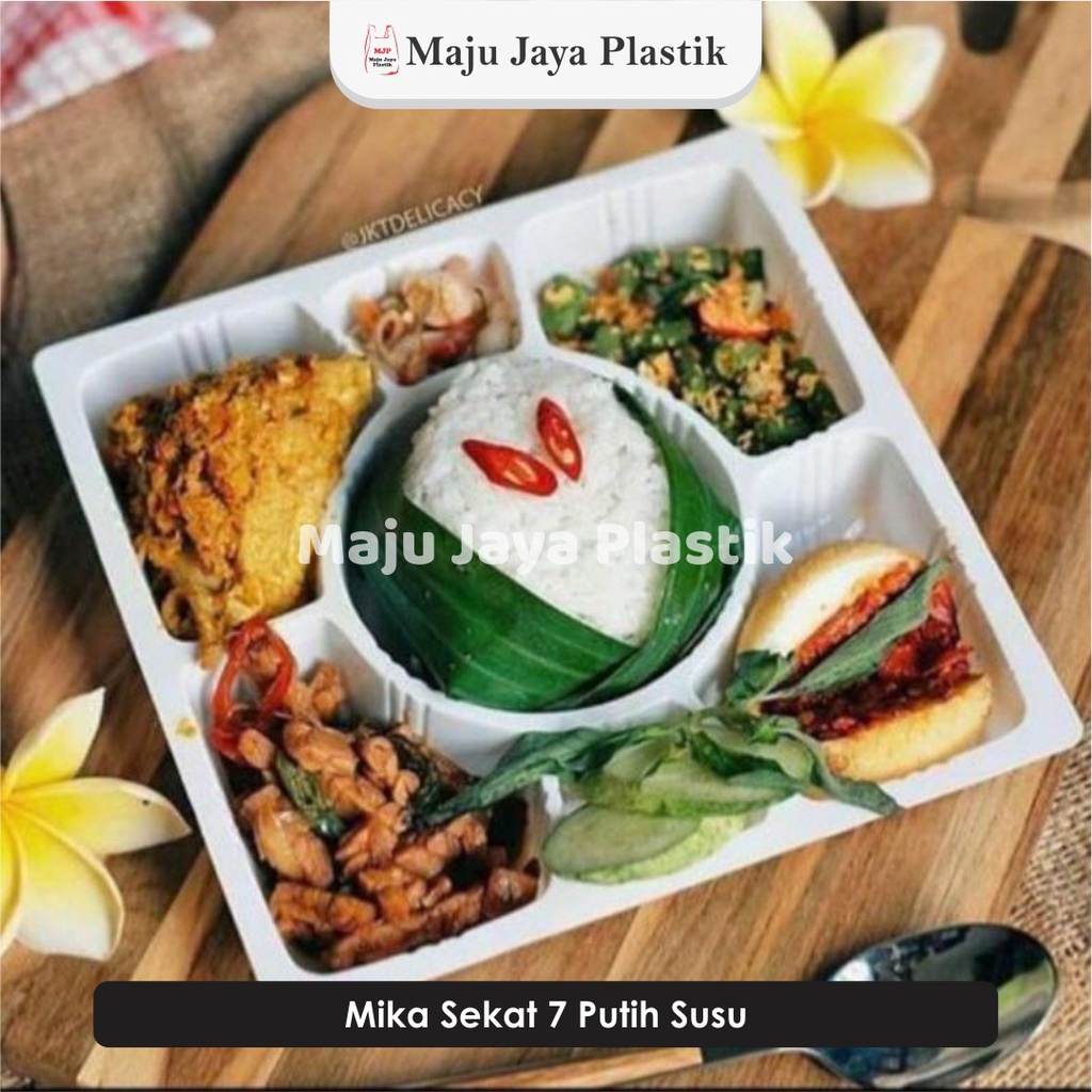 Mika Sekat 7 Nasi Kuning Tumini Uk 20 22 Warna Putih Bening Dus Nasi 20x20 22x22 isi 50 Samir Dus