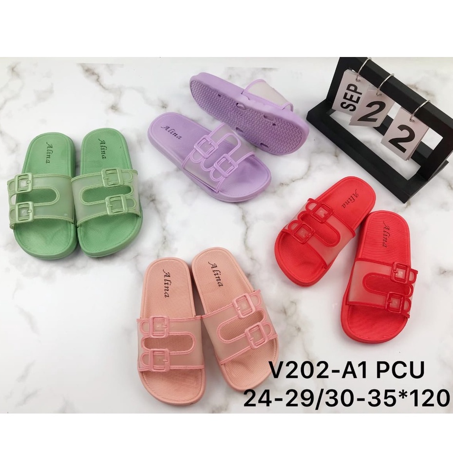 PROMO NGABISIN STOCK!!! Dari 24000 diskon 15 ribu Sandal Selop Jelly Anak Willona V202 - A1  Part 2 Import