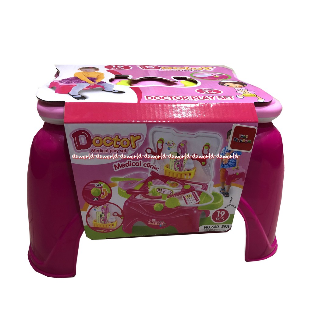 Doctor Medical Play Set Mainan Dokteran Dengan Kursi Warna Pink dan Biru 19pcs