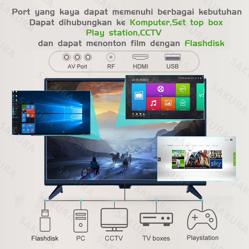 New Sakura Smart TV LED 32 inch Full HD Ready Android Televisi Murah
