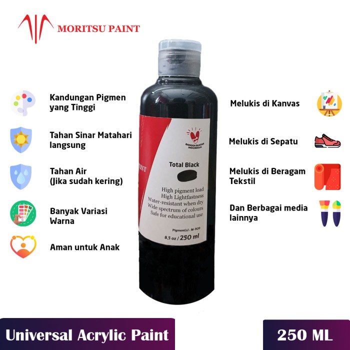 

Wow Moritsu Acrylic Paint (Cat Akrilik Premium Moritsu) 250Ml Gilaa!!!