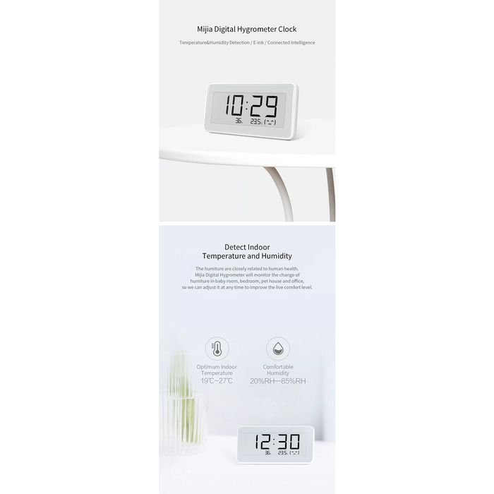 XIAOMI MIJIA Smart Digital Clock with Temperature Humidity Monitoring - Jam Digital Pintar XIAOMI