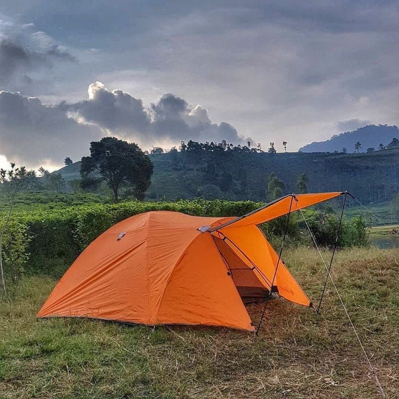 Tenda Camping kapasitas 4-5 Dobel Layer frame aloy waterproof / Tenda anti baday camping outdoor