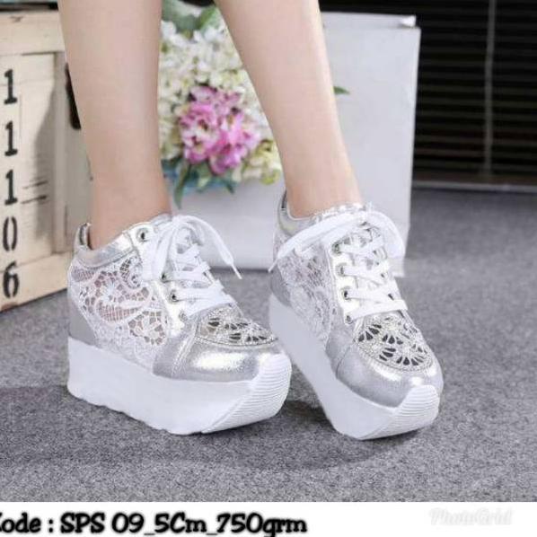 Best Seller.. Sepatu Wanita Brukat Hak Dalam SPS 09