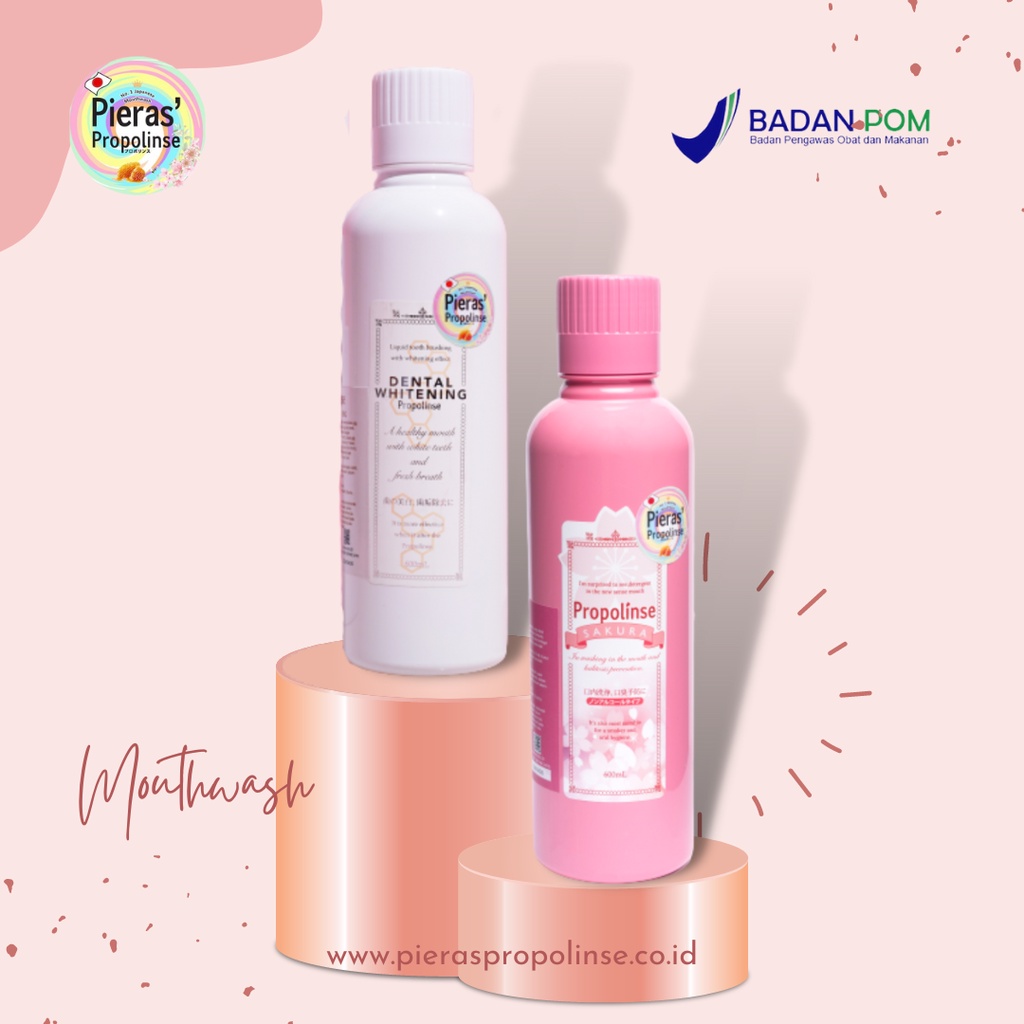 Pieras Propolinse Bundling Whitening Sakura 600ML Mouthwash Obat Kumur Pemutih Gigi