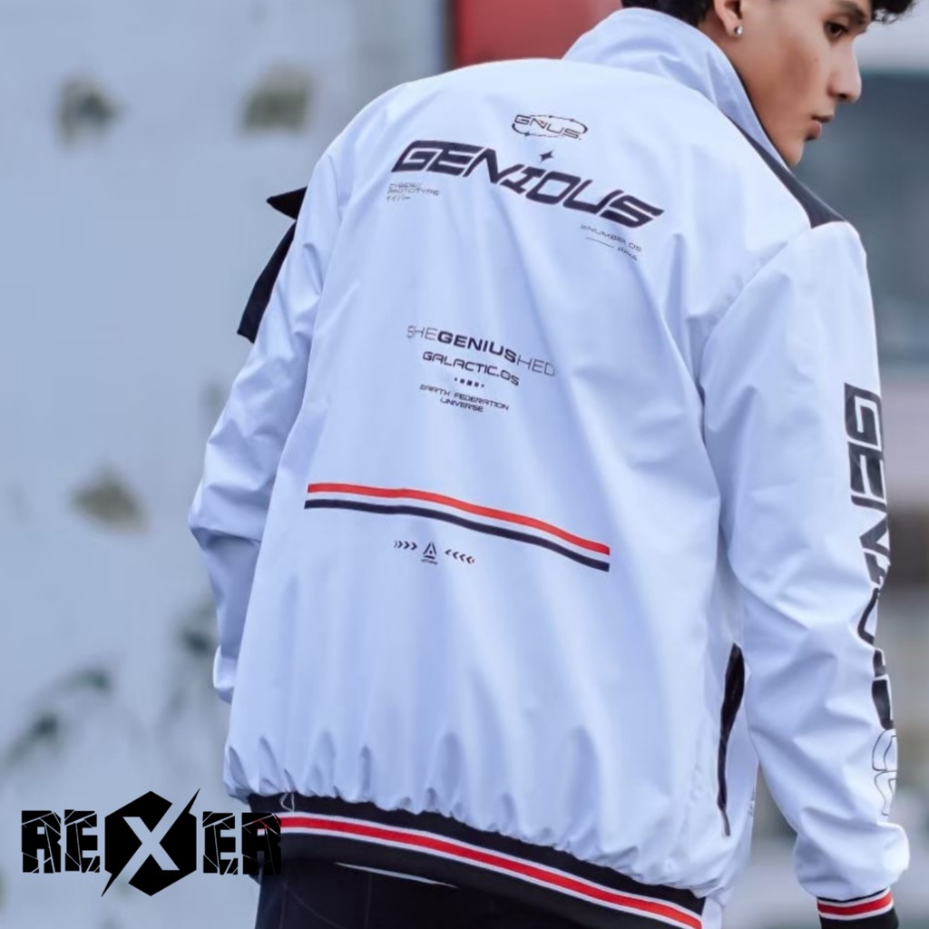 Jaket Varsity Putih Genious Streetwear