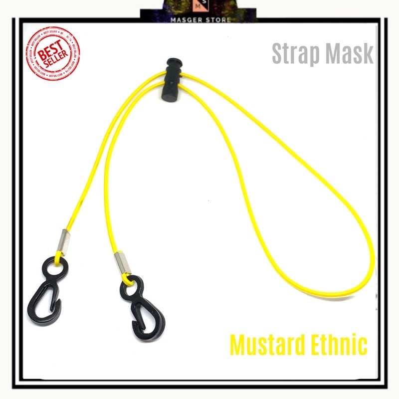 Kalung Masker Hijab 2in1 Strap Masker Elastis Stretchy Tali masker Kalung Strap Mask Hijab Strap Mask Premium-Mustard Ethnic