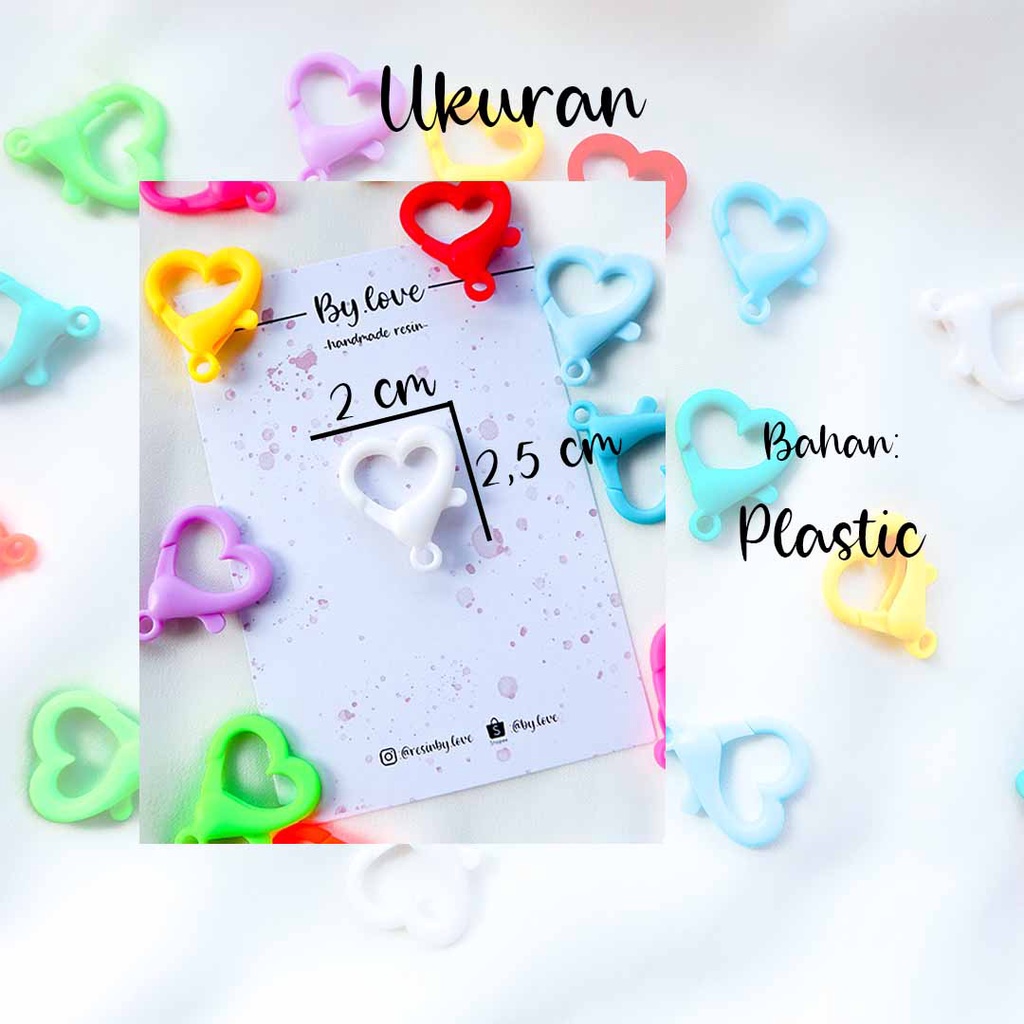 (READY STOCK) HEART LOBSTER HOOK COLORS/WARNA GANTUNGAN KUNCI