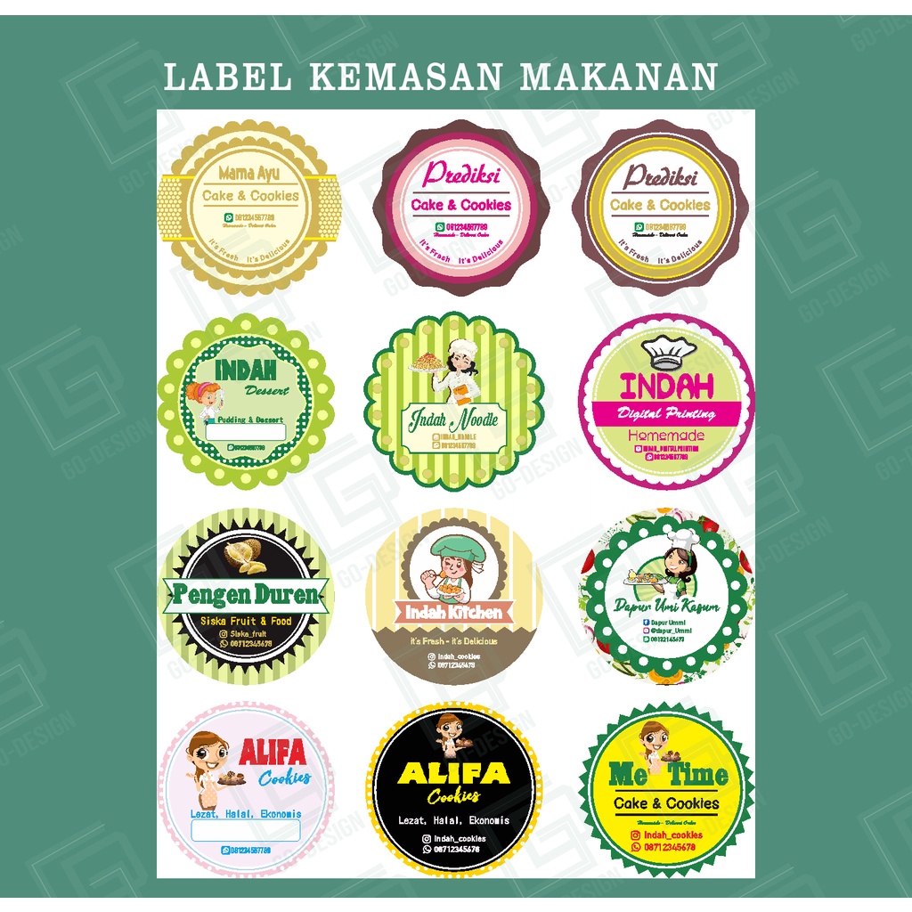 

MilL Cetak Stiker Label Makanan VINYL / Label Kemasan + Cutting / Cetak Stiker Label Online Shop