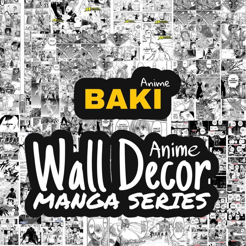 Baki Wall Decor | Sticker Dinding | Poster Anime | Manga Poster Dinding A4-A5-A6