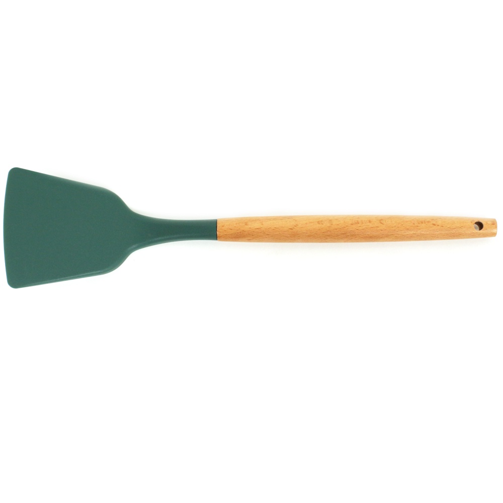 Spatula Silikon Gagang Kayu Anti Leleh dan Kokoh