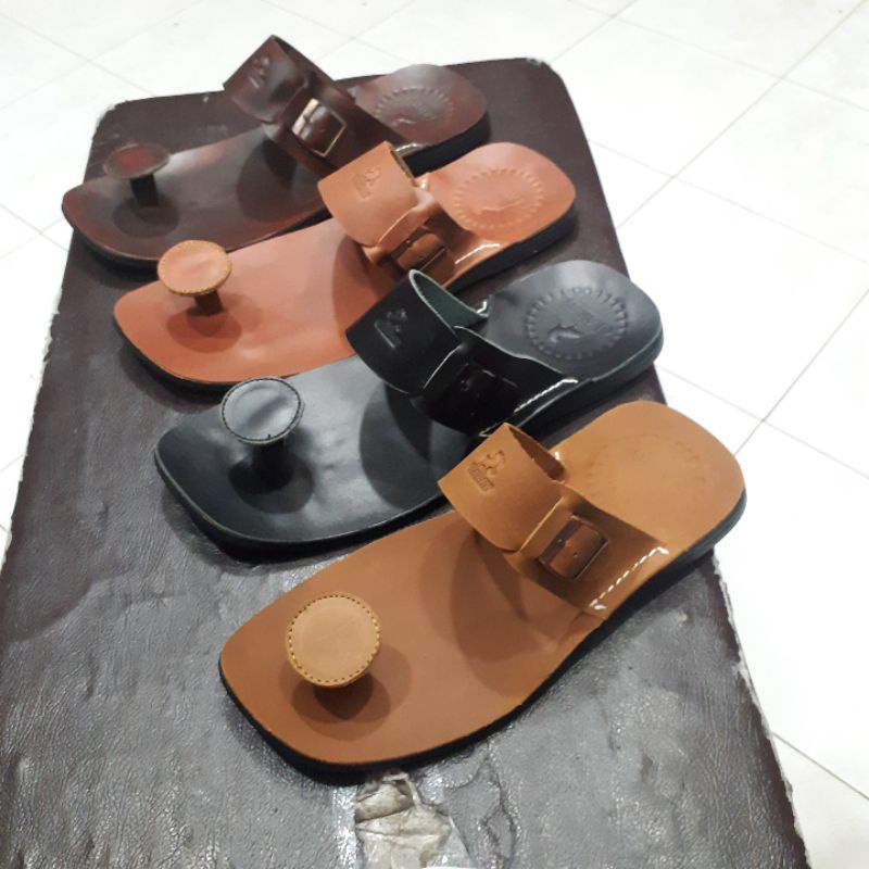 sandal pria casual jepit kulit asli berkualitas premium