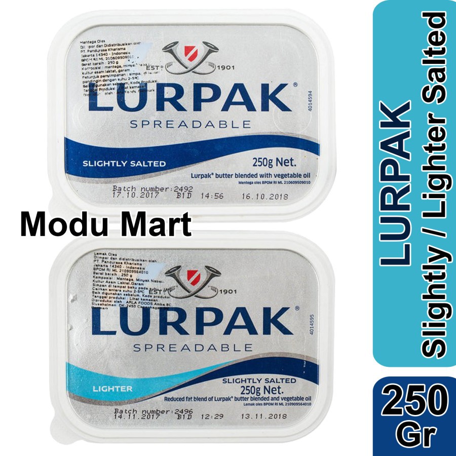 Lurpak Mentega Oles Asin Kemasan Cup 250g - Spreadable Butter Slightly Salted Lighter Fat Shopee Indonesia