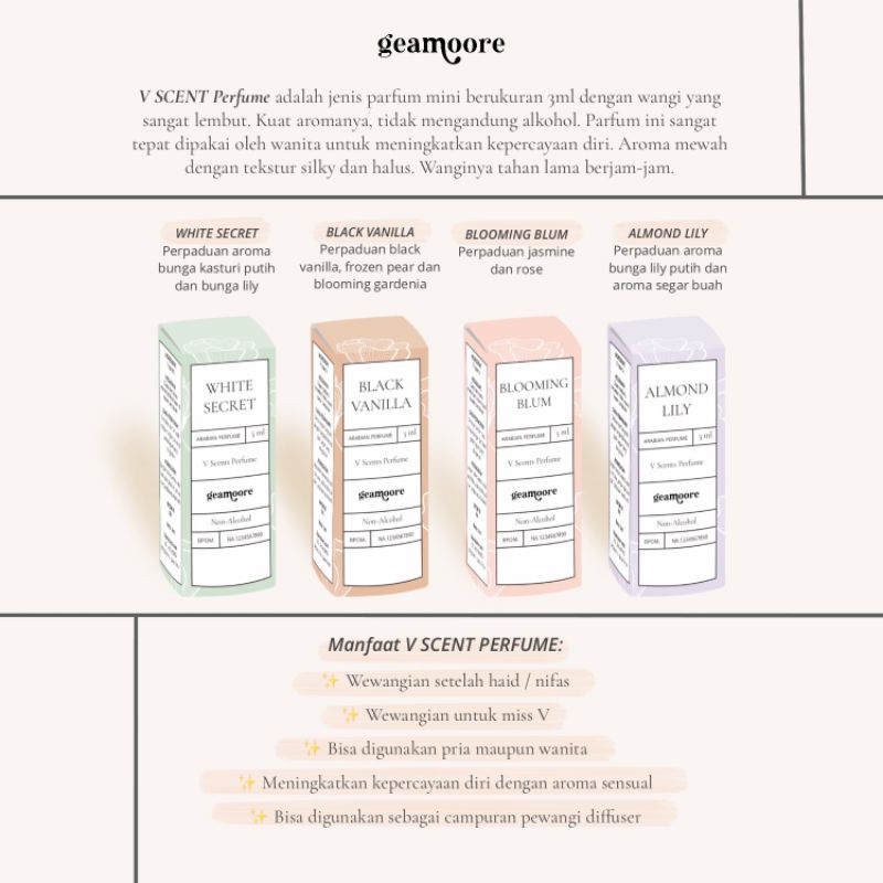 MANTULAJAA – GEAMOORE VSCENT Perfume / Parfum Kewanitaan MISS V 3ml-4