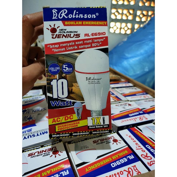 lampu LED emergency mitsuyama rolinson 10 Watt..