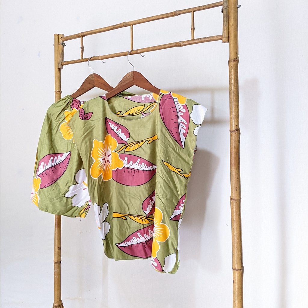 Baju Tidur Tanpa Lengan Piyama Krill Setelan Midi Homewear Homey Dress Baby Doll Dewasa Nyaman Di Rumah Santai WFH Rayon One Set Pajamas-flower green