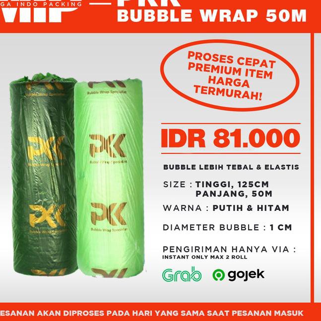 

Wow Murah-84 BUBBLE WRAP ROLL 50 METER HITAM PUTIH BUBLE WRAP PACKING MERK PKK - PKK Putih
