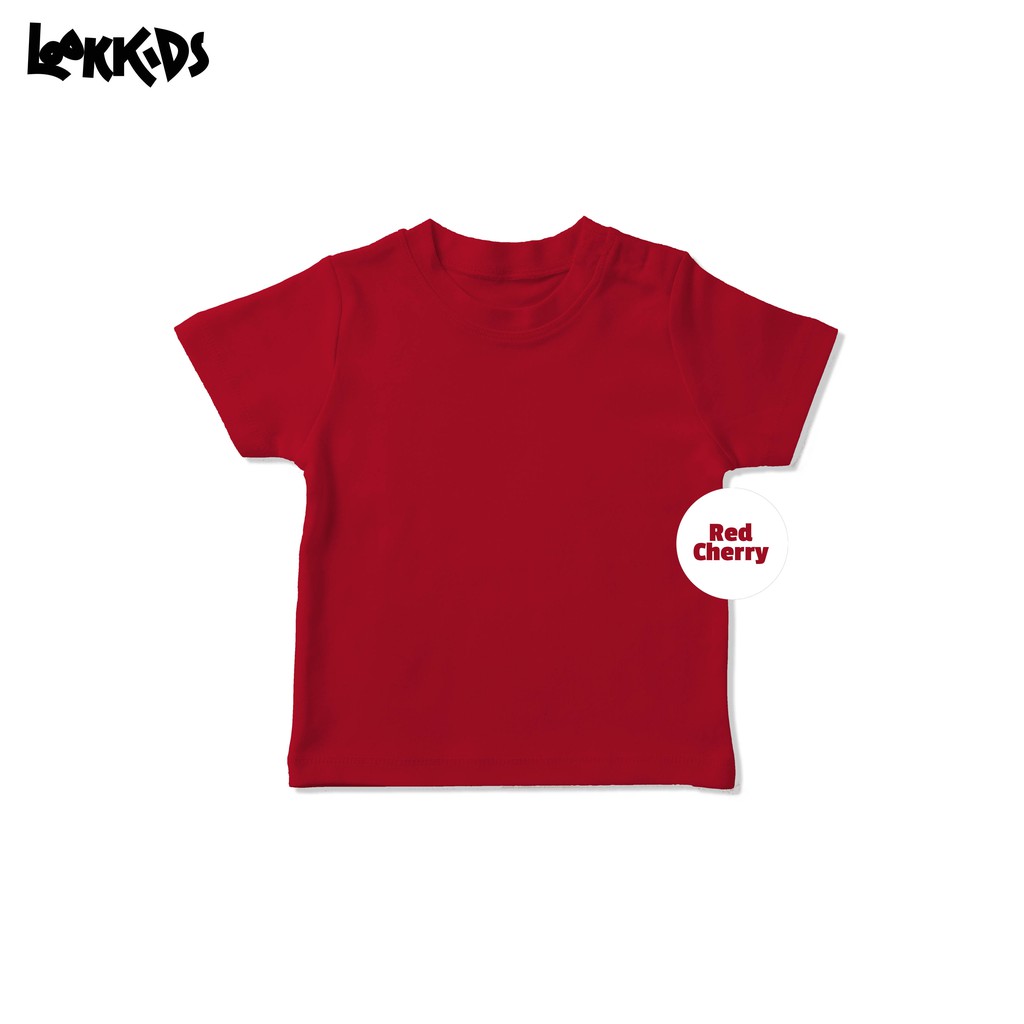 Lookkids Kaos  Polos  Anak Red  Cherry Lengan Pendek Premium 