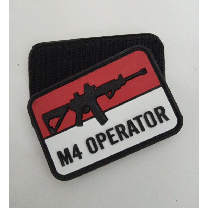 patch rubber logo senjata M 4 OPERATOR tactical tempelan karet