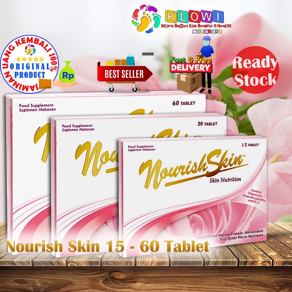 Nourish Skin 15 - 60 Tablet/ Nourish Skin 30 / Nourish Skin 60 / Awet Muda / Suplemen Kulit / Glow