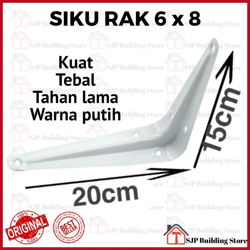 Siku Rak Putih 6 x 8 Inch 15 x 20 cm - Besi Siku L