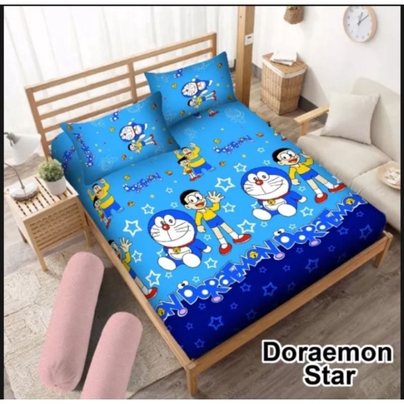 Sprei Homemade Karakter Motif Doraemon 180x200 160x200 / Sprei Kintakun Motif Kartun Doraemon Nobita