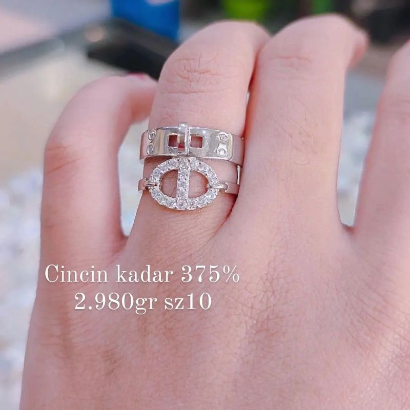 cincin emas putih kadar 375%