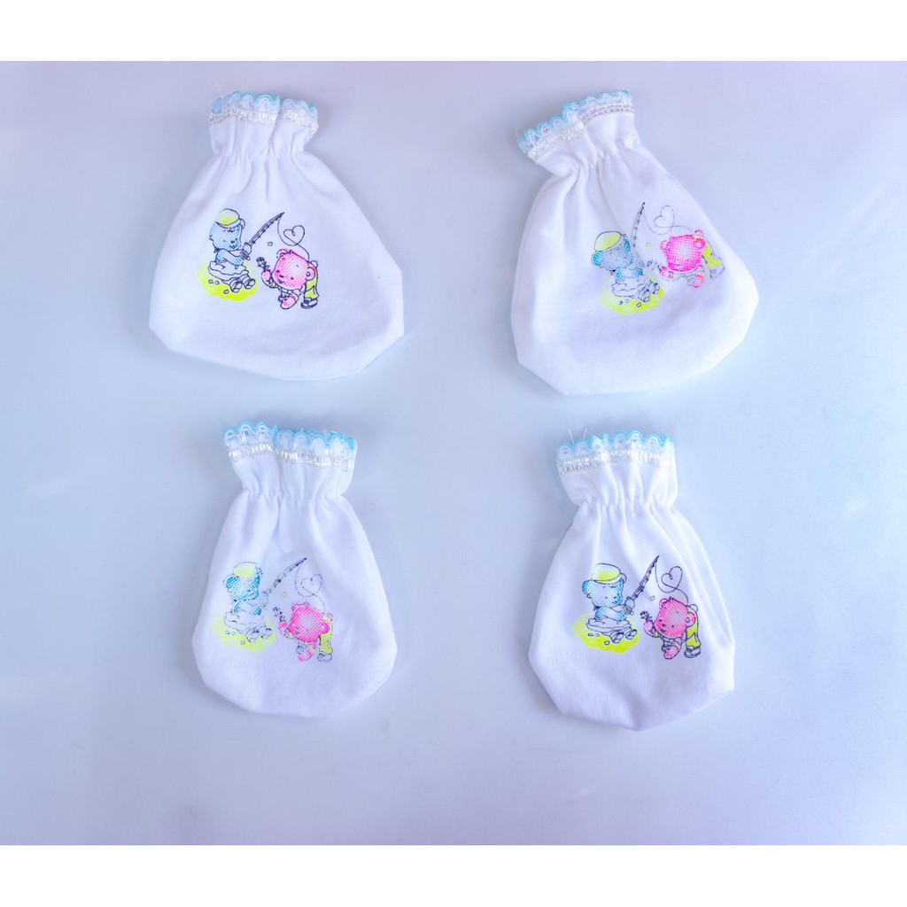 Promo !! SARUNG TANGAN BAYI SET SARUNG KAKI BAYI PUTIH MURAH