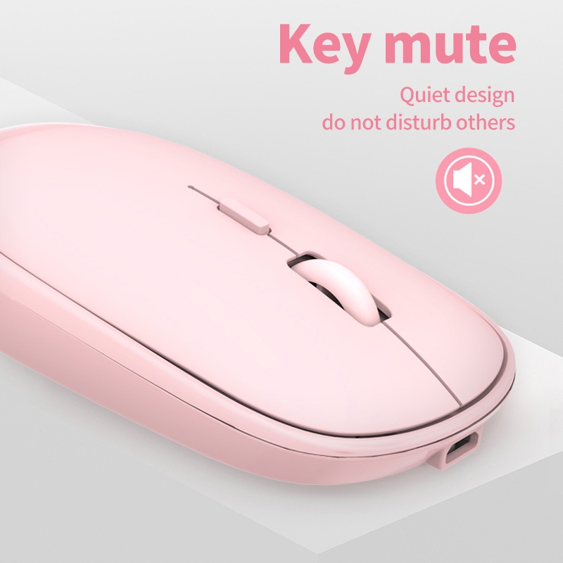 Wireless Mute Mouse Slim Tipis Optical Bisukan Mouse Minimalism Warna Macaron dengna desain 2.4G untuk PC Laptop