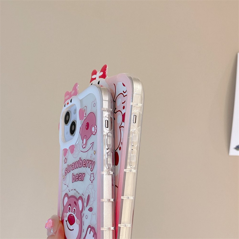 Soft Case Pelindung Lensa Bumper Motif Kartun Beruang Monster Untuk iPhone 14 13 12 11 Pro Max X Xr Xs Max 7 8 6 6s Plus SE 2020