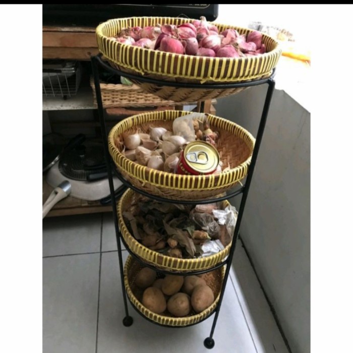 Rak Bawang Susun 4 / Tempat Bumbu / Rak Susun
