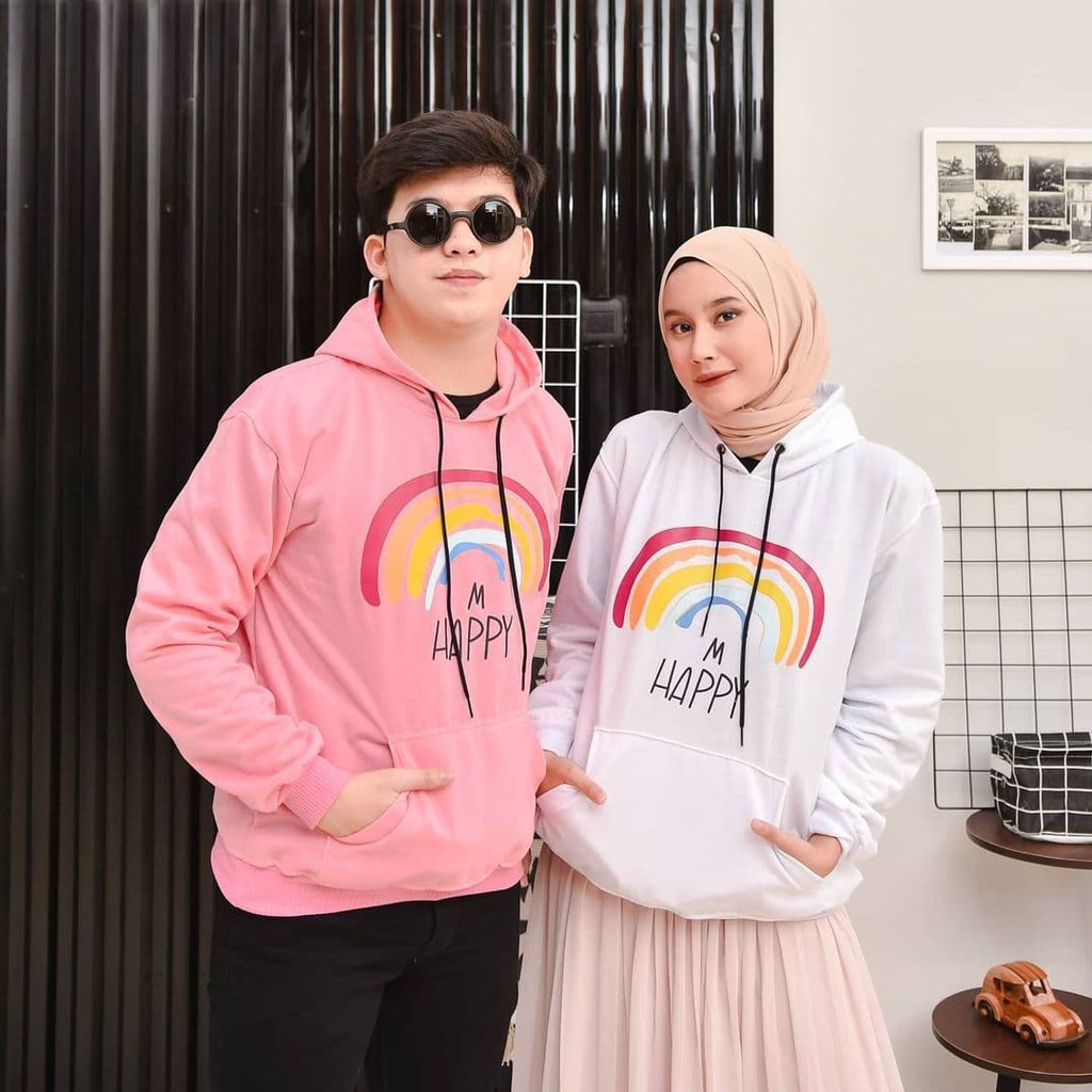 Nara.Grosir - M Happy Rainbow l Sweater Unisex