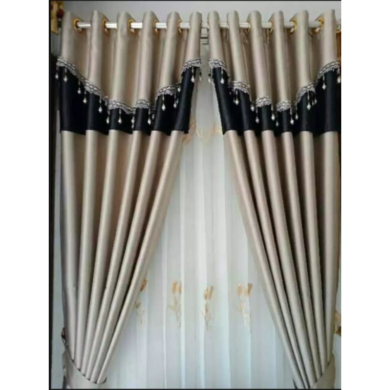 Gorden blackout import pariasi poni elegan gorden pintu dan jendela gorden bahan polos minimalis