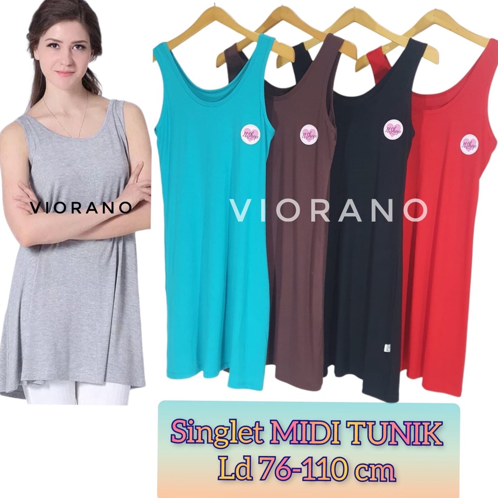 Singlet Jumbo Wanita Longdress Midi XXL Jumbo Tangtop Cewek Tali Lebar Premium Panjang Bahan Adem / Singlet Tunik Wanita Jumbo Size Super Soft Dalaman Gamis