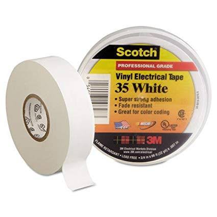 3M Scotch 35 Vinyl Electrical Tape white  19mm X 20m scotch 35 vinyl 3M warna putih