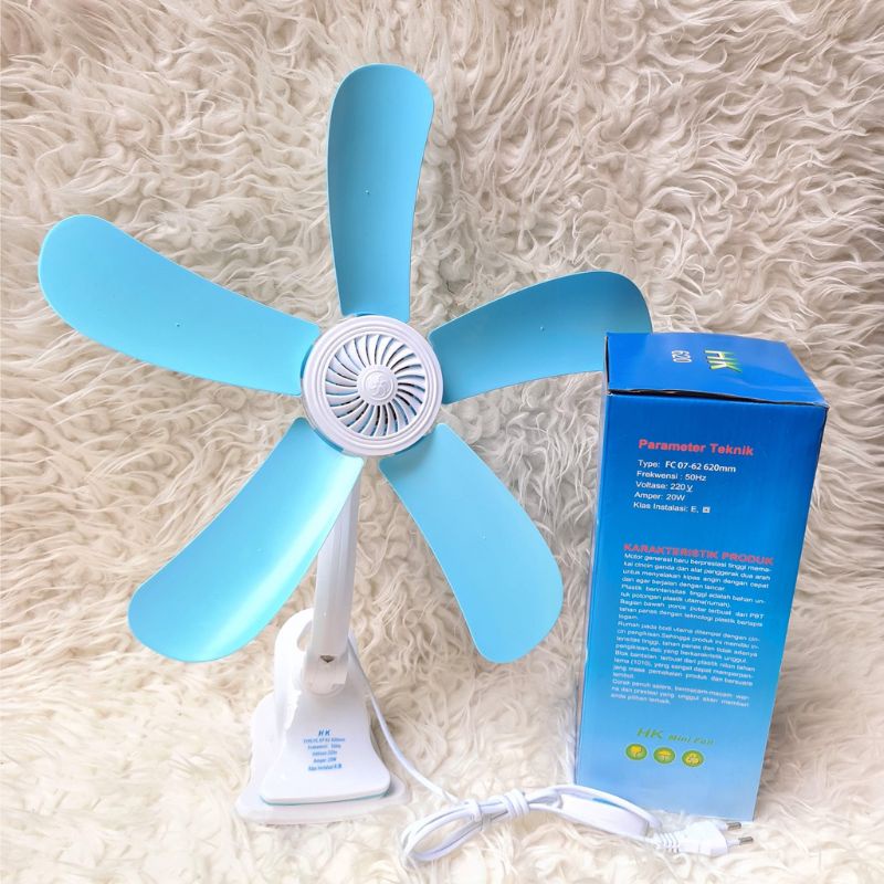 TERLARIS kipas angin jepit mini fan HK 620 mm/ kipas angin jepit 3in 1/ kipas angin 5 baling baling