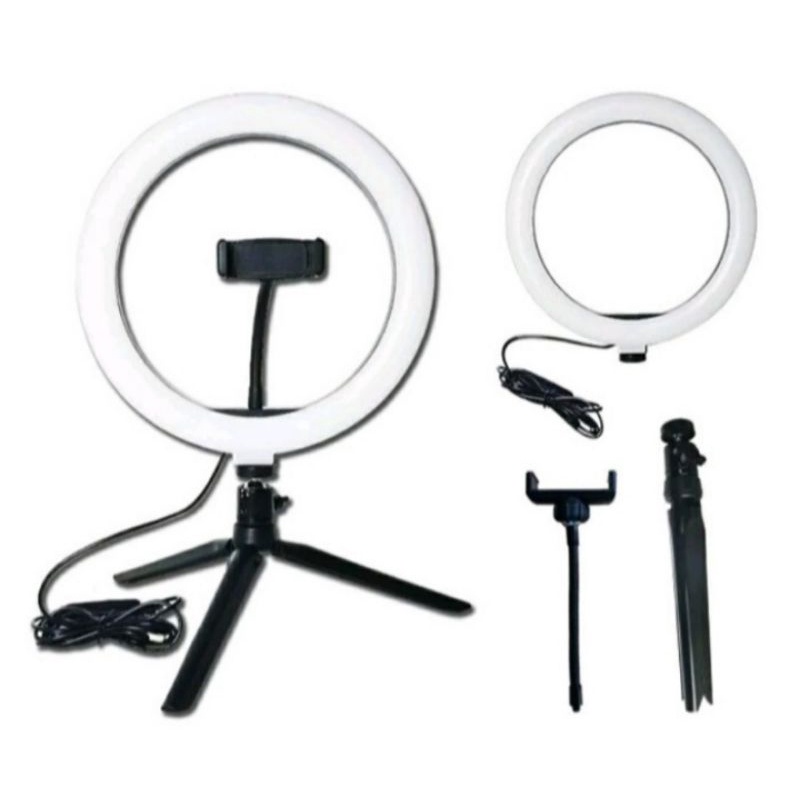 RINGLIGHT 2,6CM LAMPU VLOG LIVE 26CM RINGLIGHT SELFIE TRIPOD 2.1M MULTIFUNGSI