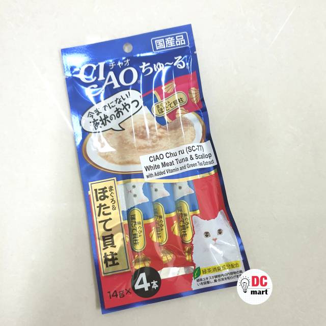 dc-CIAO Snack Cair ChuRu Liquid Creamy Snack Kucing isi 4 / Makanan Cair Kucing