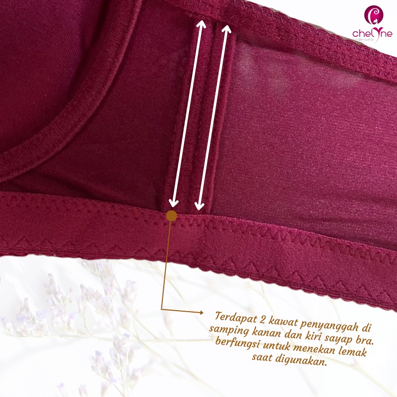 BH Chelyne Busa Tebal 2962 Push Up Full Brukat - Full Cup Bra Dengan Kawat Penyanggah