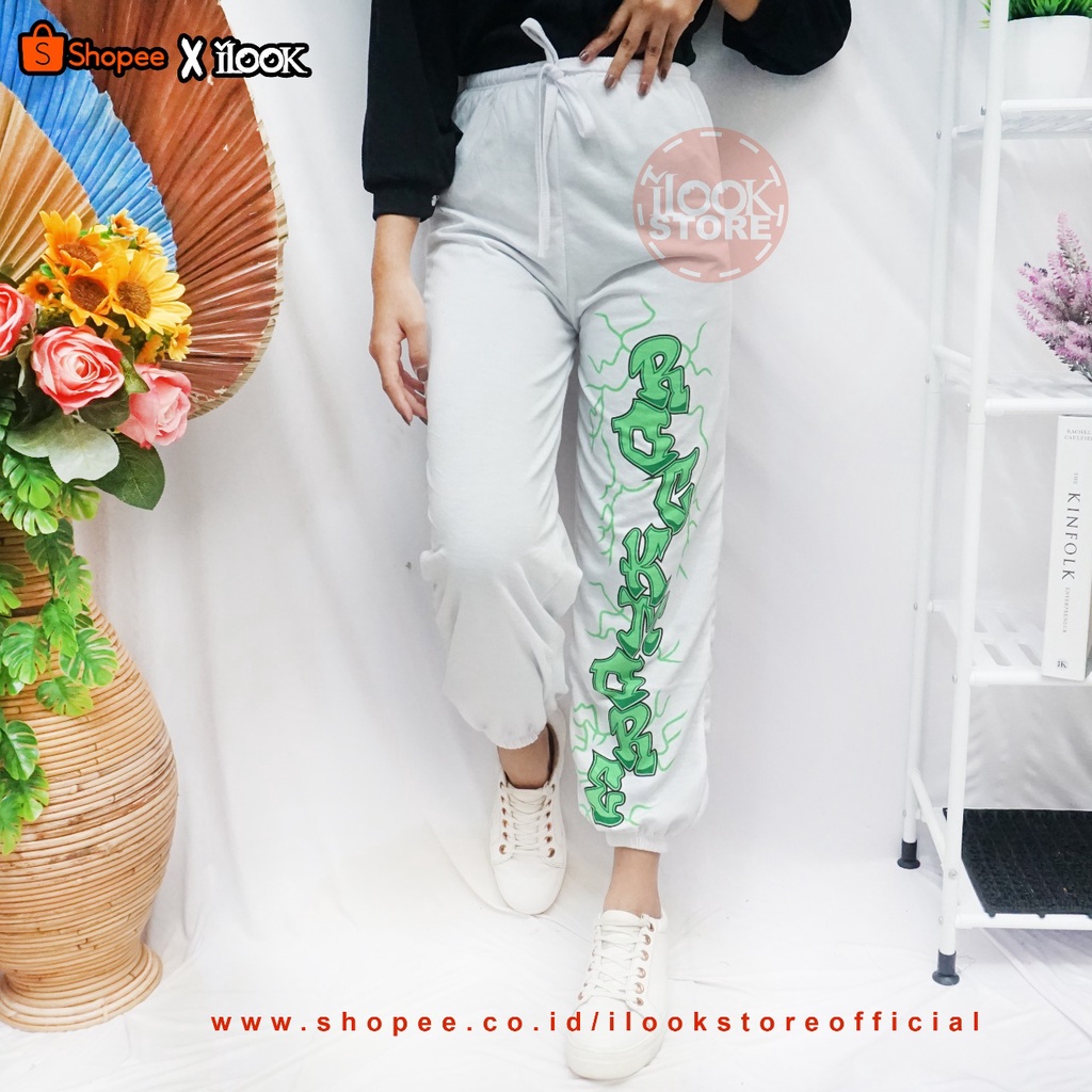 ilook | Celana Jogger Green Gravity | Celana Jogger | Jogger Wanita Murah | Jogger Gravity