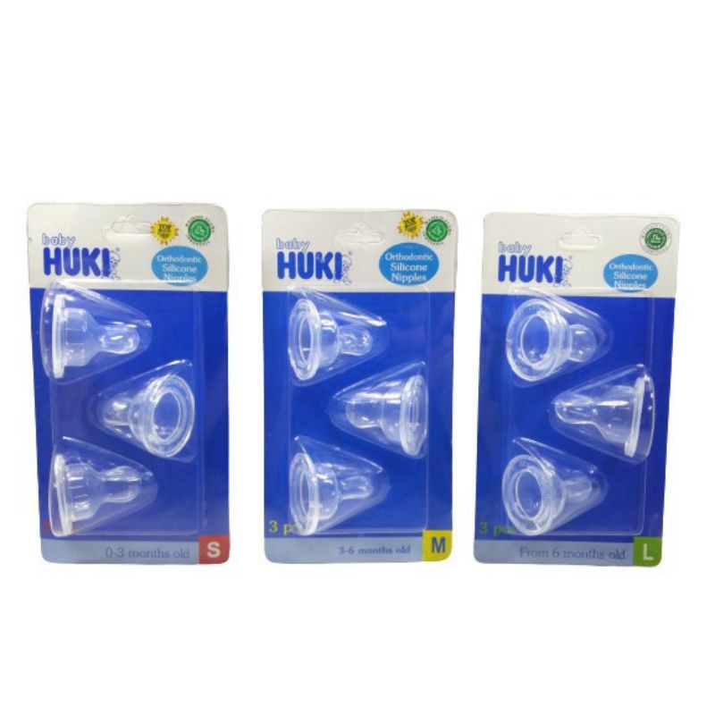 Huki Dot Silicone Nipple Orthodentic Blister isi 3