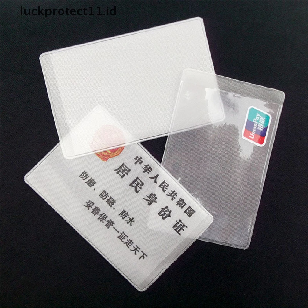 // Hg &amp; ID// 10PCS PVC Tempat Kartu Kredit Melindungi ID Card Name Card Cover Bening Frosted.