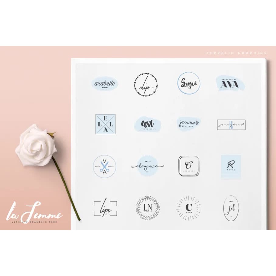 250 Feminine Logo Branding Pack